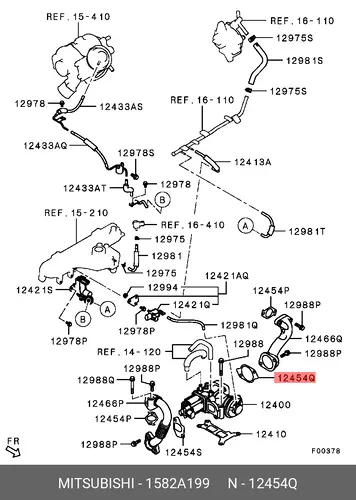 Прокладка коллектора MITSUBISHI 1582A199