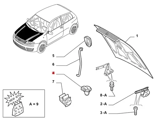 7739088 ФИКСАТОР УПОРА КАПОТА CHRYSLER