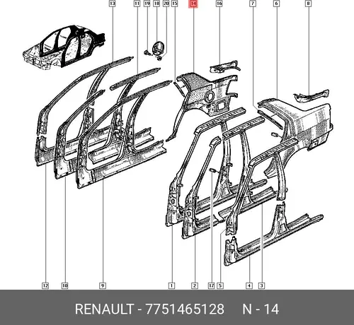 Крыло RENAULT 7751465128