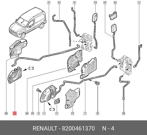 Ручка двери RENAULT 8200461370