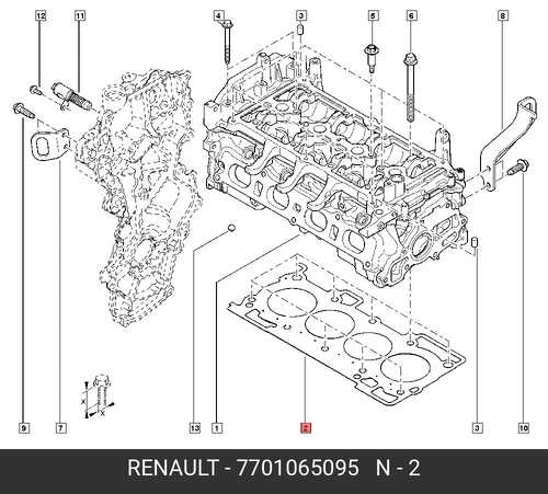 Прокладка ГБЦ RENAULT 7701065095