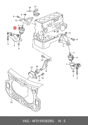 Engine Mounting 4F0199382BG VAG