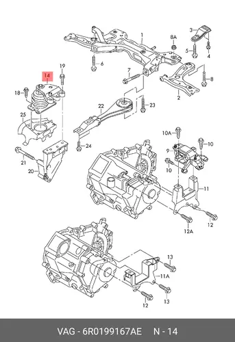 Engine Mounting 6R0199167AE VAG