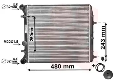Радиатор системы охлаждения двигателя VAN WEZEL 76002005