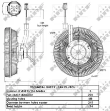 вискомуфта вентилятора Scania 49139 NRF