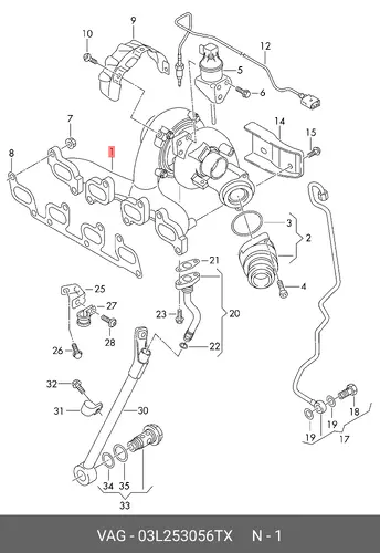 Коллектор выпускной VAG 03L253056TX