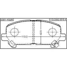 Тормозные колодки дисковые FEBEST 0301-YD2R