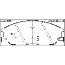 Тормозные колодки дисковые FEBEST 1201-H1F