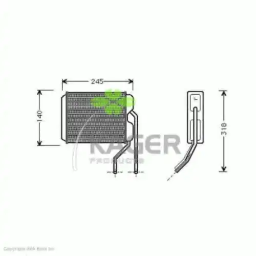 Радиатор печки KAGER 32-0028
