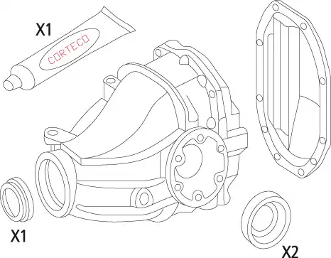 Gasket Set, differential 19535815 CORTECO