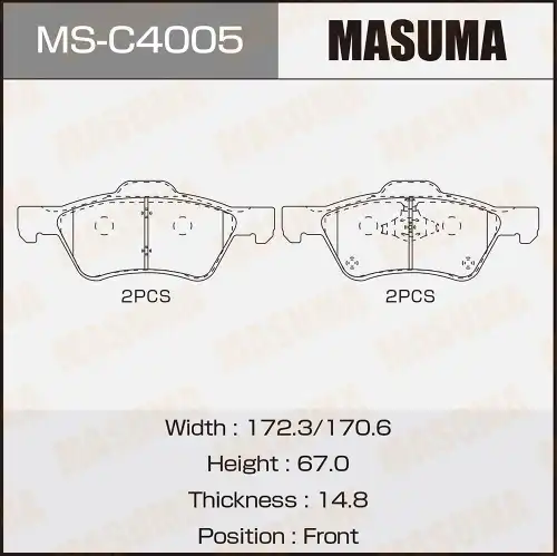 Тормозные колодки дисковые MASUMA MS-C4005