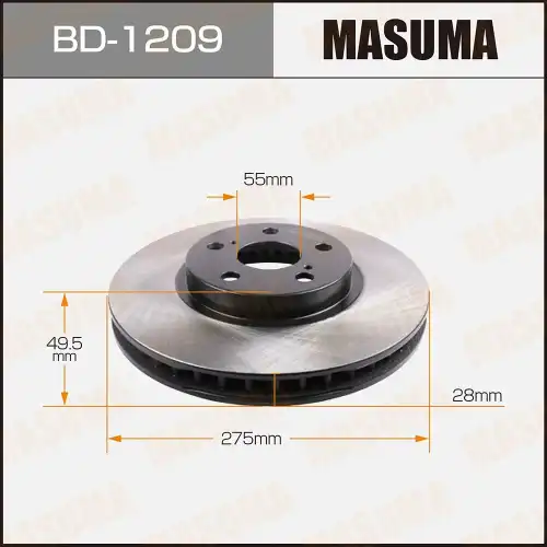 Тормозной диск MASUMA BD-1209