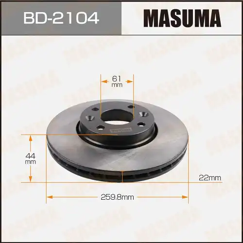 Тормозной диск MASUMA BD-2104