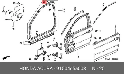 91504-S5A-003 Крепеж HONDA