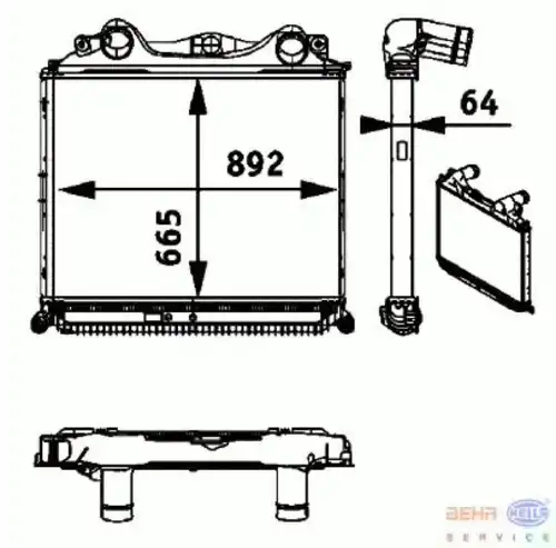 Интеркулер HELLA 8ML 376 724-371