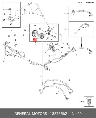 Насос гидроусилителя руля GM 13578562