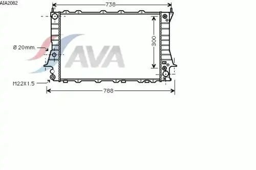Радиатор системы охлаждения двигателя AVA AIA2082