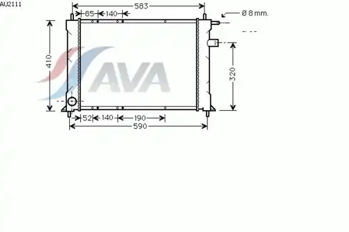 Радиатор системы охлаждения двигателя AVA AU2111