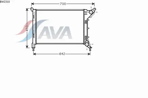 Радиатор системы охлаждения двигателя AVA BW2310