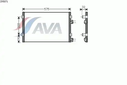 Радиатор кондиционера (конденсатор) AVA CR5071