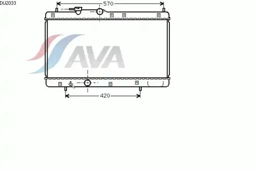 Радиатор системы охлаждения двигателя AVA DU2033