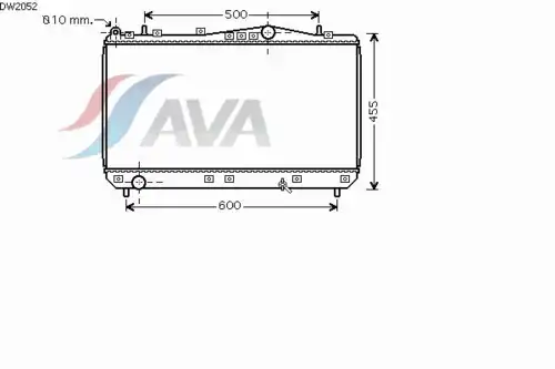Радиатор системы охлаждения двигателя AVA DW2052