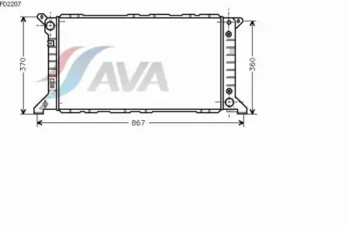 Радиатор системы охлаждения двигателя AVA FD2207