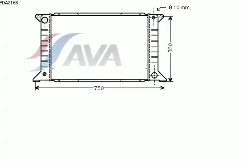 Радиатор кондиционера (конденсатор) AVA FDA2168