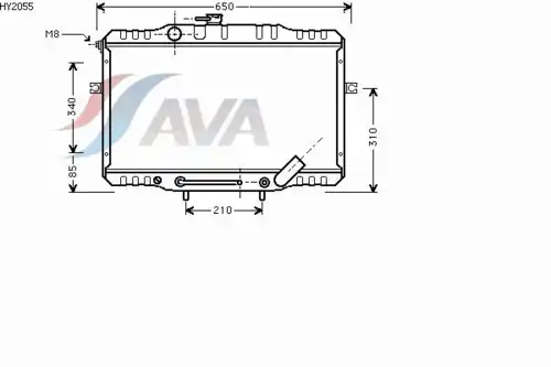 Радиатор системы охлаждения двигателя AVA HY2055