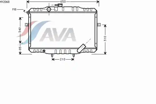 Радиатор системы охлаждения двигателя AVA HY2068