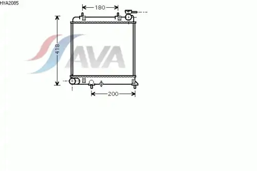 Радиатор системы охлаждения двигателя AVA HYA2085