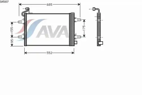 Радиатор кондиционера (конденсатор) AVA SA5007D