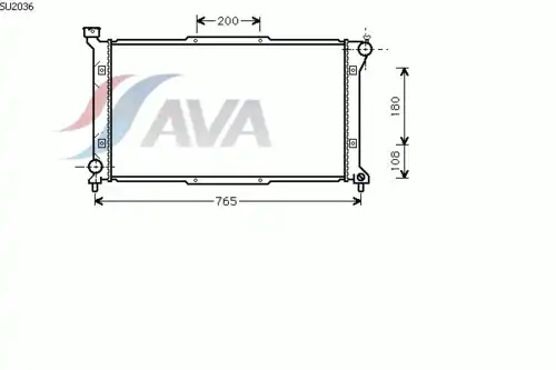 Радиатор системы охлаждения двигателя AVA SU2036