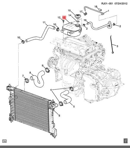 Расширительный бачок GM 95380033