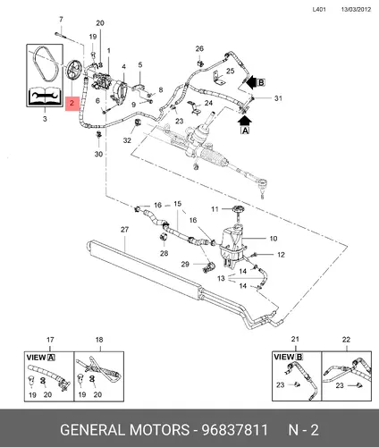 Шкив гидроусилителя руля GM 96837811