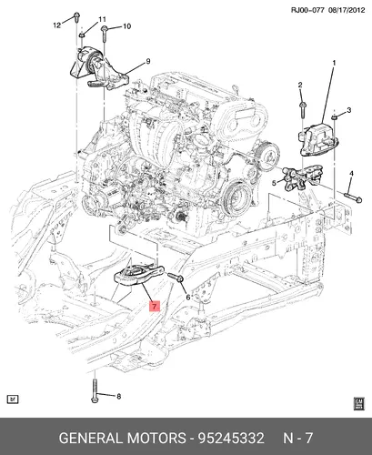 Подушка крепления двигателя GM 95245332