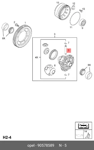 Шестерня КПП GM 90578589