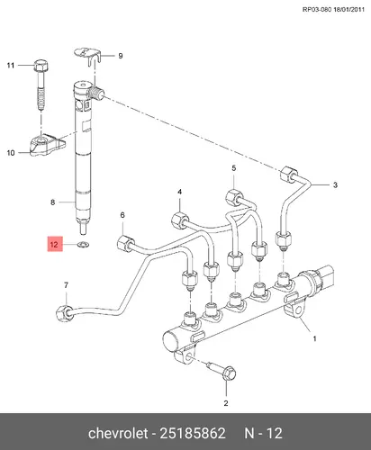 Шайба форсунки GM 25185862