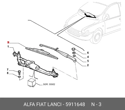 Щетка стеклоочистителя 5911648 FIAT