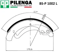 Тормозные колодки барабанные PILENGA BS-P 1002 L