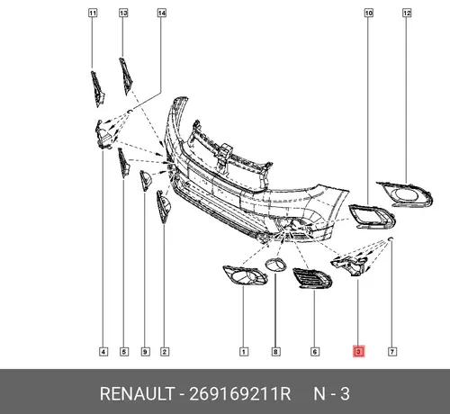 Фара противотуманная RENAULT 269169211R