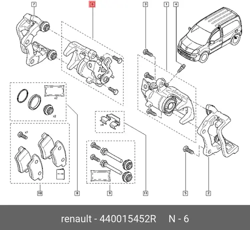 Суппорт тормозной RENAULT 440015452R