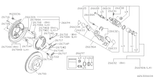 ремкомпл. дискового тормоза Sub 26291AA071 SUBARU