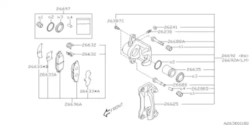 ремкомпл. дискового тормоза Sub 26692AE050 SUBARU