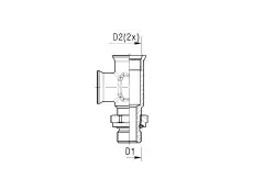 L-bulkhead with nut 6237982 KONGSBERG