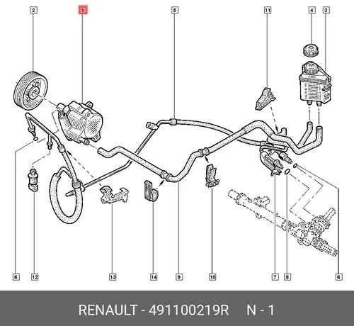 Насос гидроусилителя руля RENAULT 491100219R