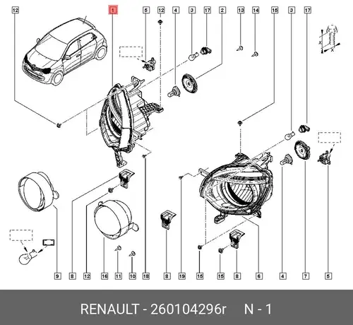 Фара RENAULT 260104296R