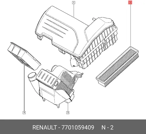 Фильтр воздушный RENAULT 7701059409