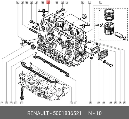 Кольцо уплотнительное 5001836521 RENAULT