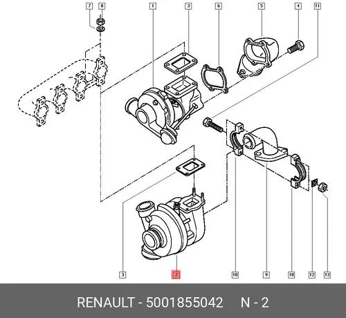 турбокомпрессор IVEC 5001855042 RENAULT